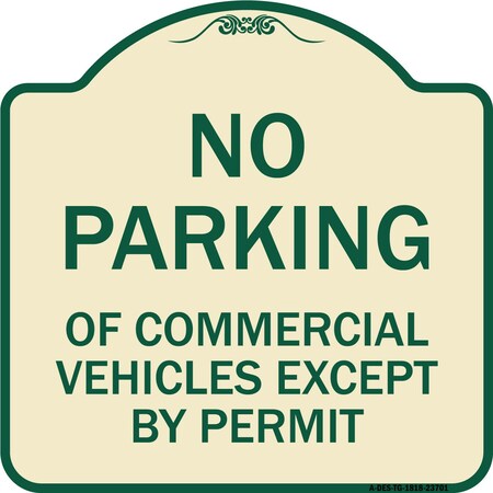 Signmission No Parking of Commercial Vehicles Except by Permit Heavy-Gauge Alum, 18" L, 18" H, TG-1818-23701 A-DES-TG-1818-23701